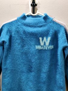 women's imported blue knitted sweater
