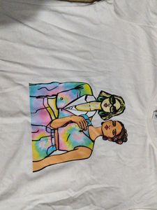 Graphic Print Long Sleeve T-Shirt size m crop tshi