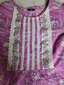 Elegant Purple Anarkali Kurta Set(33-36 size)
