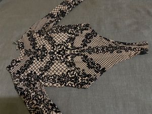 Stylish Black & Beige Patterned Top