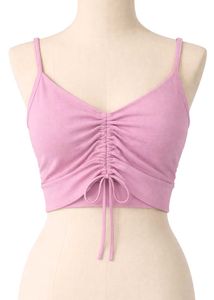 SHEIN Cute Ruched Spaghetti Strap Crop Top