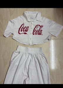 Coca-Cola Cropped Shirt & Shorts Set