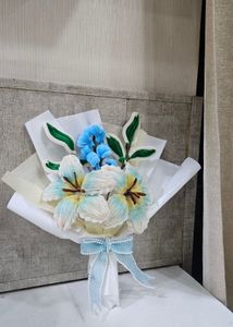 Handmade Blue & White Flower Bouquet