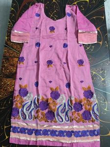 Embroidered Pink Kurti