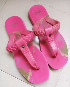 Pink Floral Flip-Flops