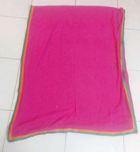 Cream and Fuchsia pink silk cotton salwar full set