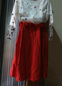 Chic Red &amp; White Dress