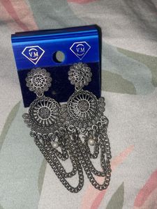 Bohemian Oxidized Jhumka Earrings
