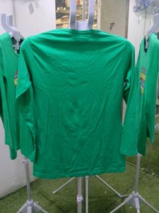 Green Long Sleeve T-Shirt with Heart Design