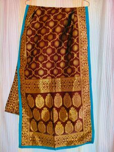 Blue Kurta Set with Banarasi Silk Dupatta