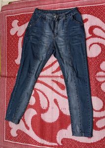 Stylish 2 tone Blue Denim Jeans