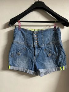 High-Waisted Denim Shorts