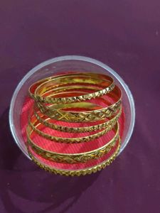 Set of Intricately Designed Gold Bangles