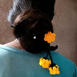 Handmade Crochet Flower Hair Clip