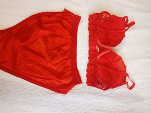 Red Lace Bra and Panty Set