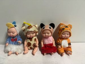 Set of 4 Baby Dolls in Animal Costumes