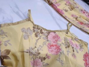 Floral Print Sharara Suit Set