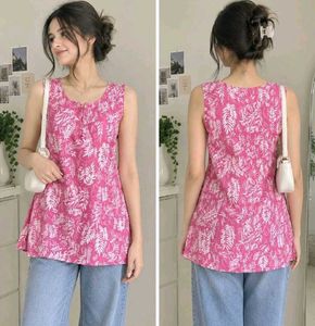 Pink Floral short kurti