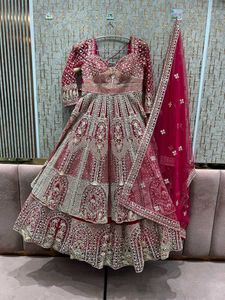 Exquisite Red Embellished Lehenga Choli