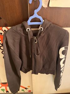 Cropped Zip-Up Hoodie