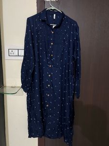 Elegant Navy Blue Printed Kurta