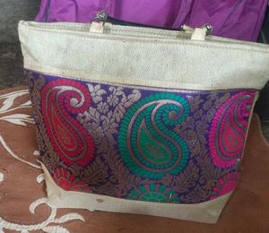 Embellished Paisley Tote Bag