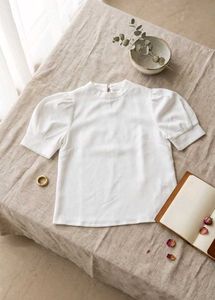 White Puff Sleeve Top