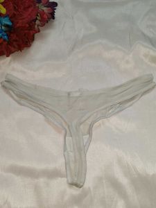 Delicate Lace Trim Thong Panty