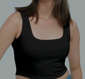 Classic Black Cropped Tank Top