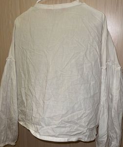 Embroidered White Cotton Blouse