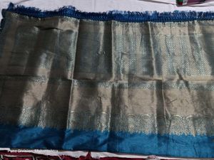 Elegant Teal &amp; Gold Saree