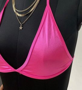 Hot Pink Halter Bikini Top
