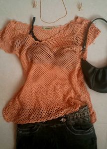 Peach Knit Top