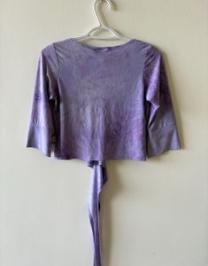 Lavender Tie-Dye Wrap Top