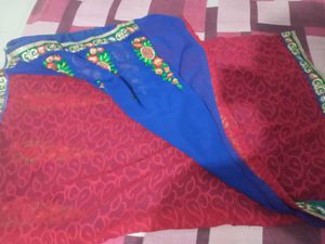 Elegant Red Paisley Saree with Embellished Border
