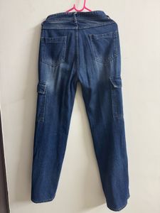 Blue Denim Cargo Jeans