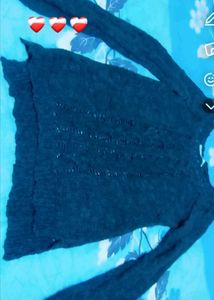 Green Blue mix color Cable Knit Sweater