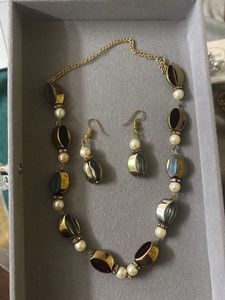 Elegant Beaded Necklace and Earring Set