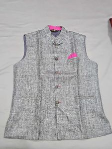 Men's Grey Nehru Jacket