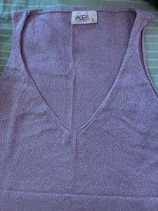 shimmeryV-Neck Top
