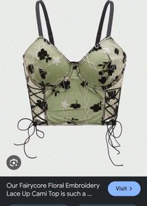 Green Fairycore Corset Bustier Top