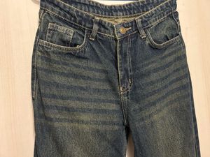 Retro Dark Blue Copper Wash Denim Jeans