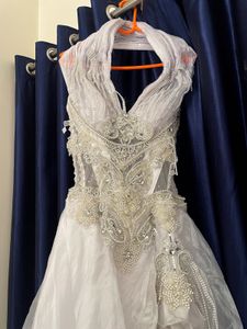 Stunning white halter neck gown