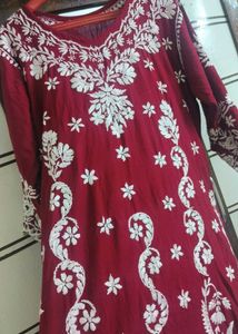 Premium rayon cutwork chikankari suit
