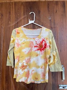 Floral Print 3/4 Sleeve Top