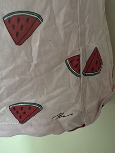 Cute Pink Watermelon Print T-Shirt