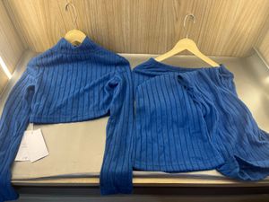 Blue Ribbed Co-ord Set