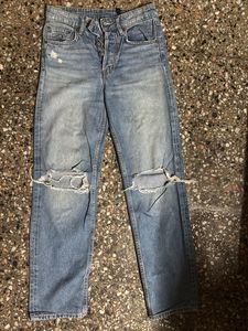 Distressed Blue Denim Jeans