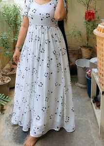 Cute Panda Print Maxi Dress