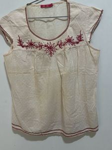 Embroidered Pink Top